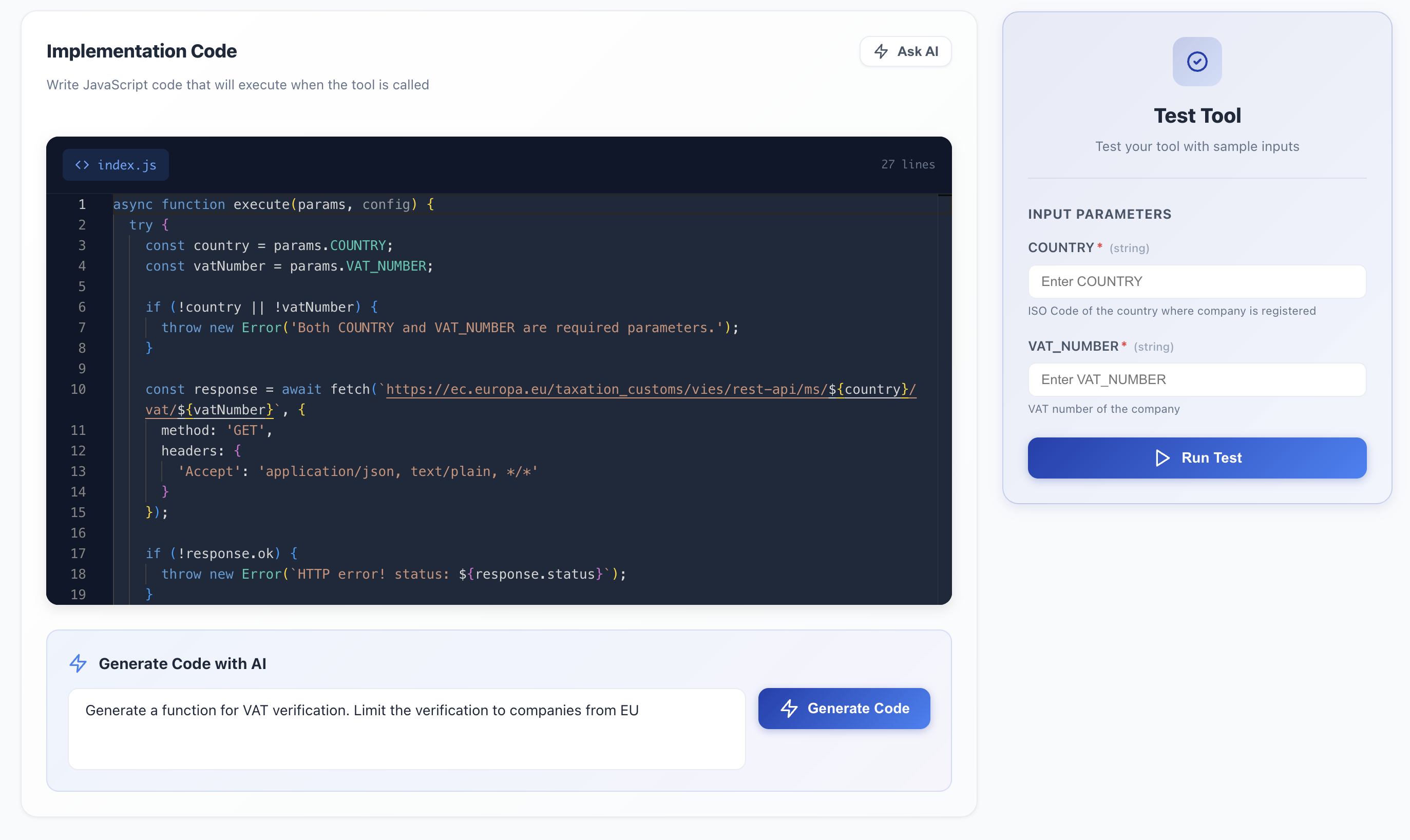 MCP Functions - Create Tool Interface